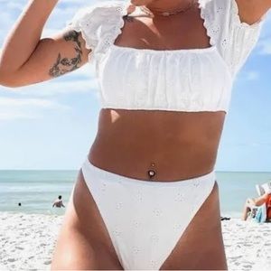 NWT Wild Fable Extra Cheeky Floral Eyelet Bikini Bottoms